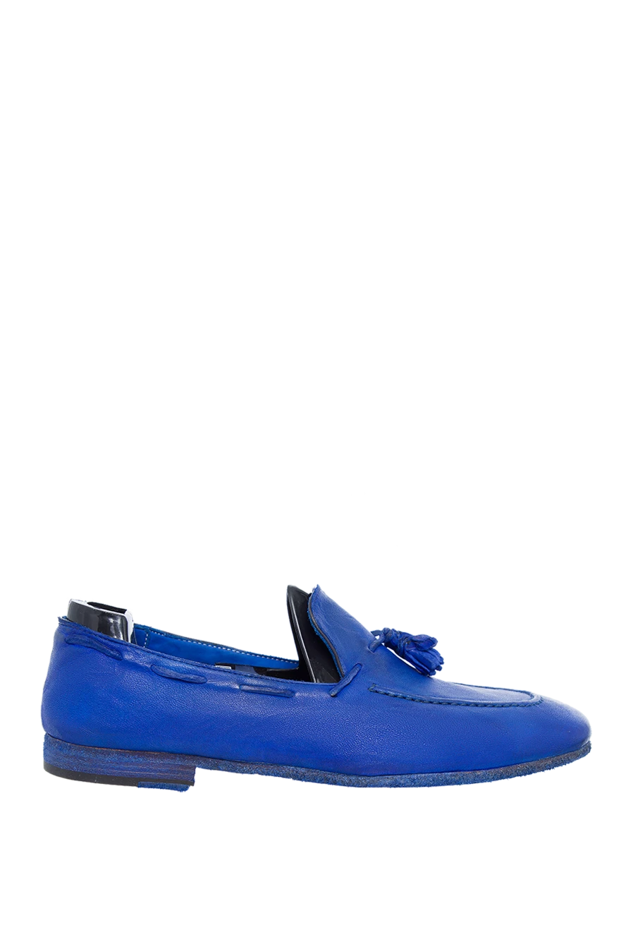 Andrea Ventura man blue leather loafers for men купить с ценами и фото 138836 - photo 1