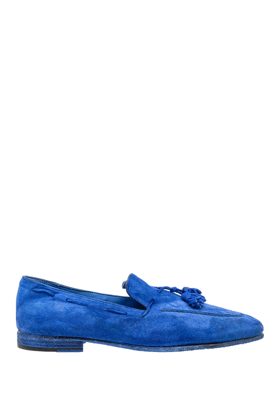 Andrea Ventura man blue suede loafers for men купить с ценами и фото 138837 - photo 1