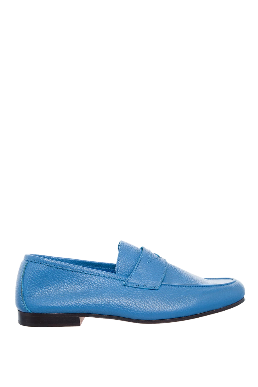 Andrea Ventura man blue leather loafers for men купить с ценами и фото 138845 - photo 1