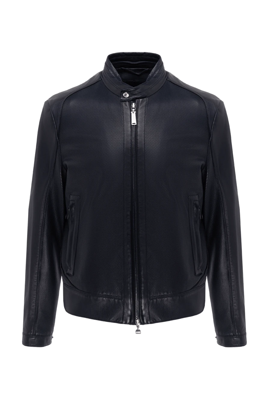 Massimo Sforza man black leather jacket for men купить с ценами и фото 138871 - photo 1