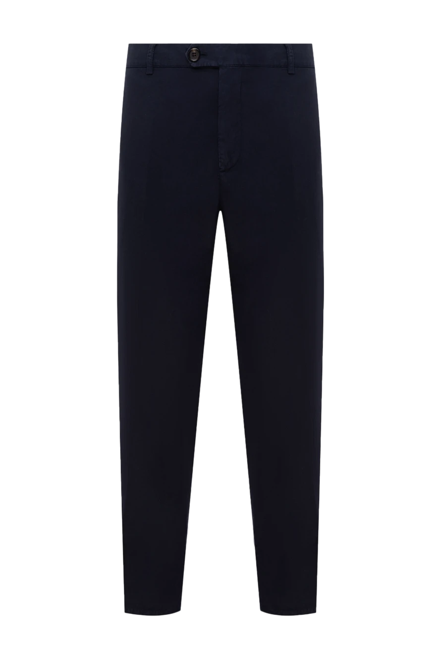 Brunello Cucinelli man blue cotton trousers for men купить с ценами и фото 138902 - photo 1