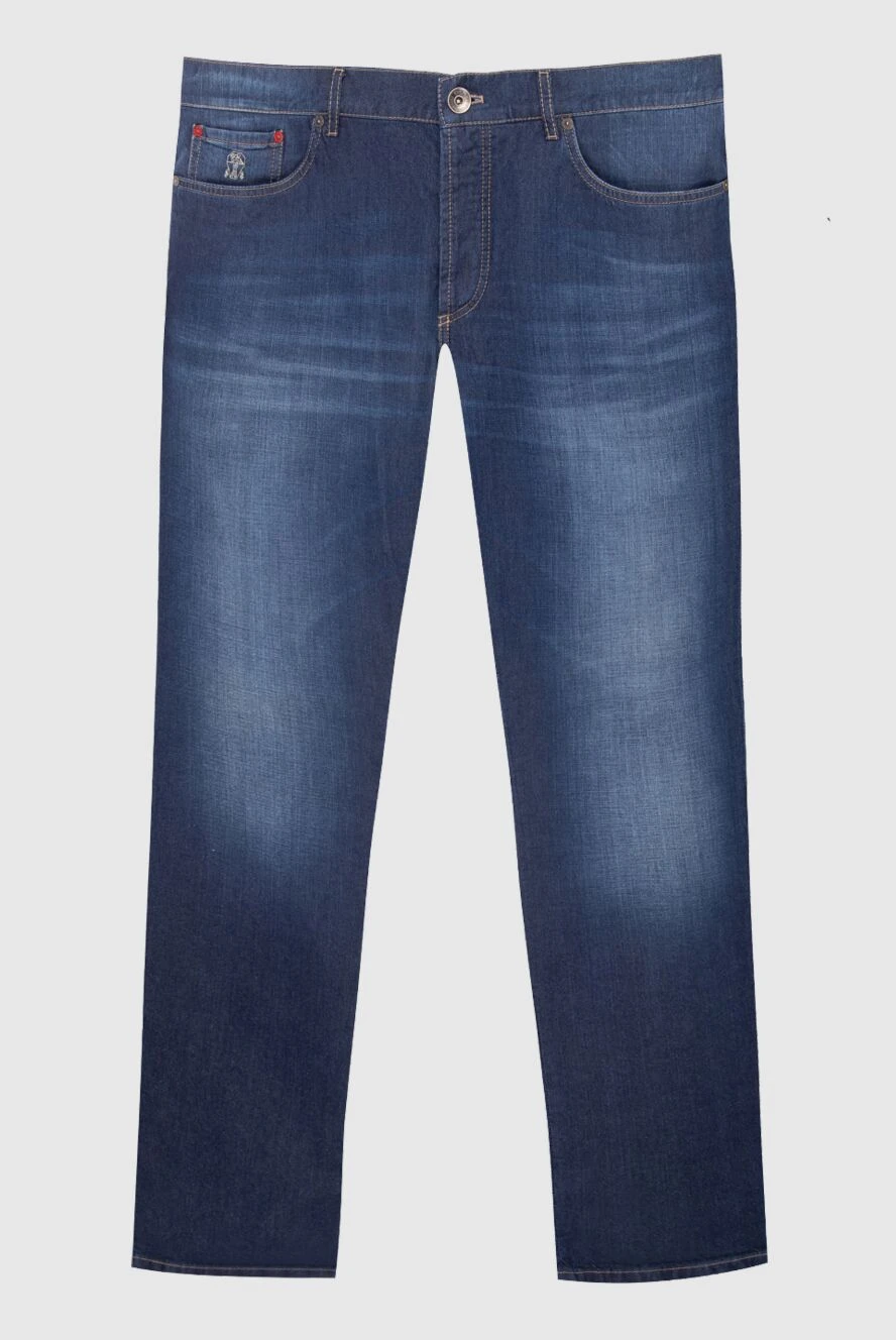 Brunello Cucinelli man blue cotton jeans for men купить с ценами и фото 138911 - photo 1