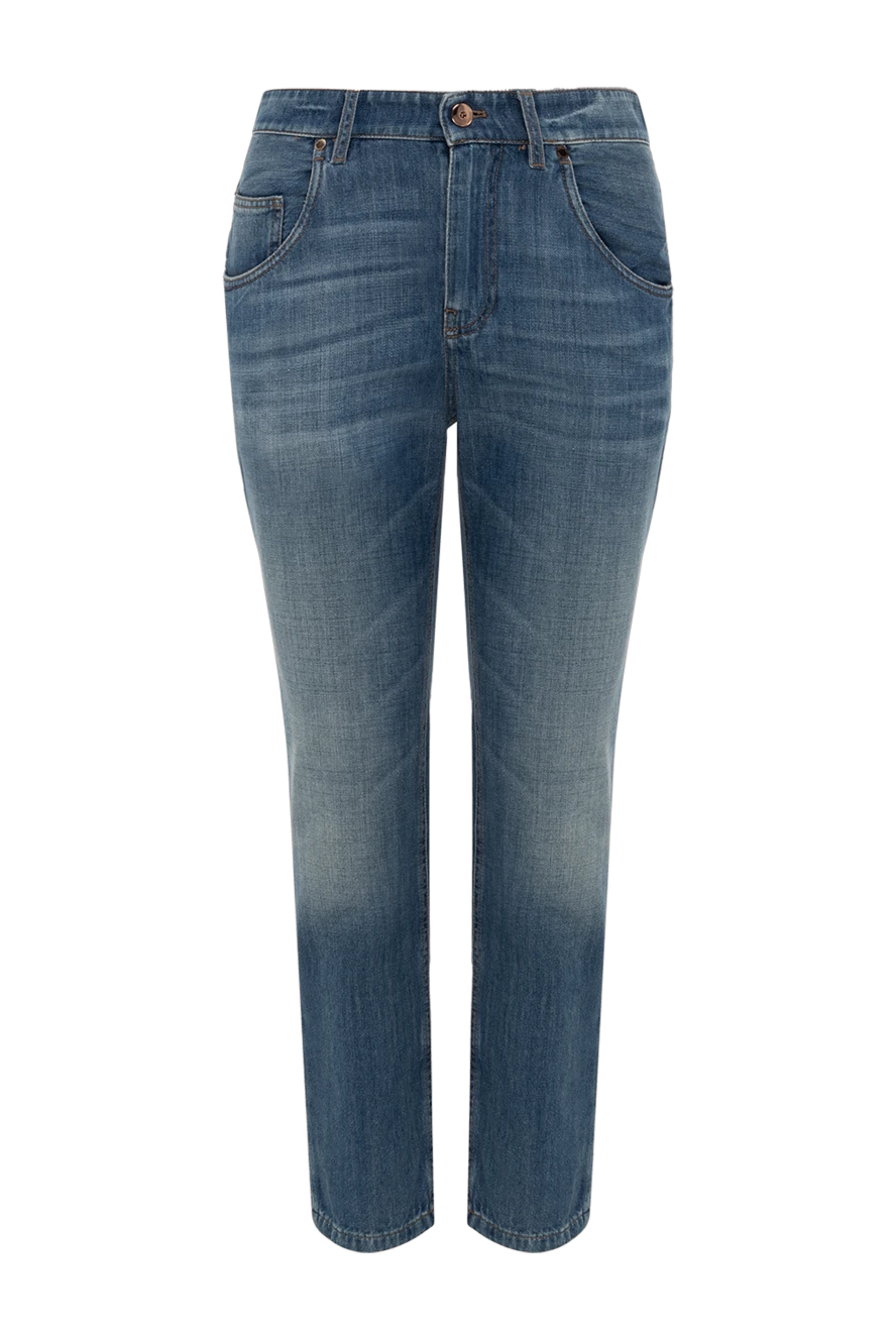 Brunello Cucinelli woman blue cotton jeans for women купить с ценами и фото 138937 - photo 1