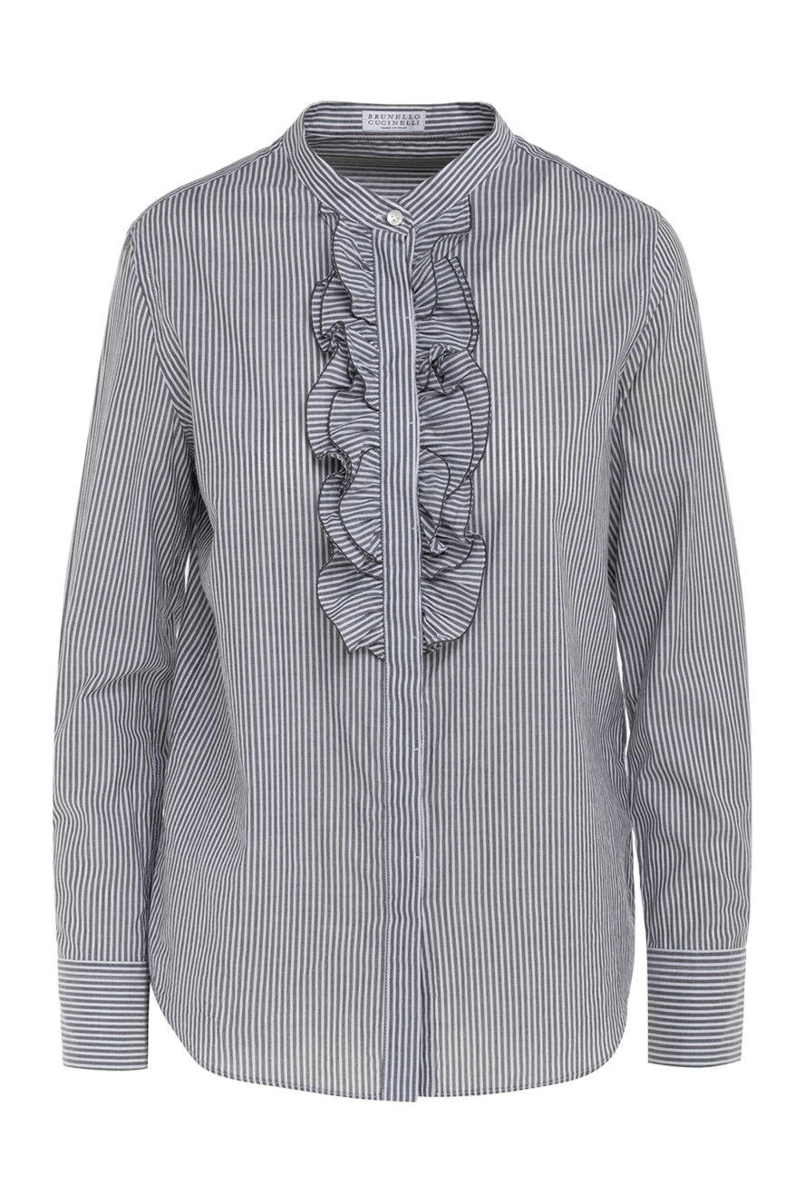 Brunello Cucinelli woman gray cotton blouse for women купить с ценами и фото 138997 - photo 1