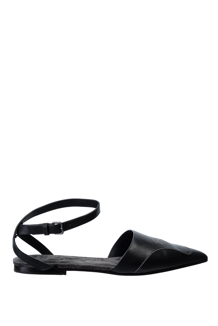 Brunello Cucinelli woman black leather sandals for women купить с ценами и фото 139029 - photo 1