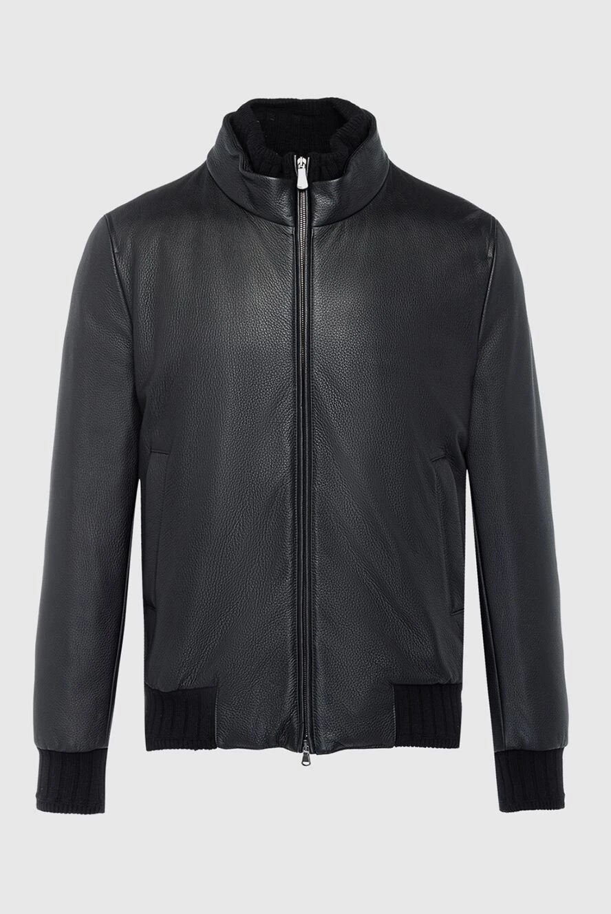 Bilancioni man black leather jacket for men купить с ценами и фото 139132 - photo 1