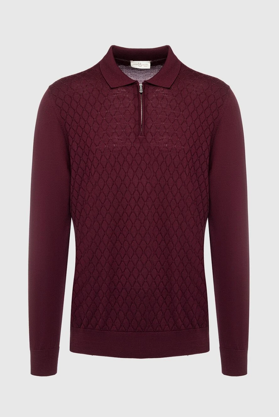 Bilancioni man wool long sleeve polo burgundy for men купить с ценами и фото 139146 - photo 1