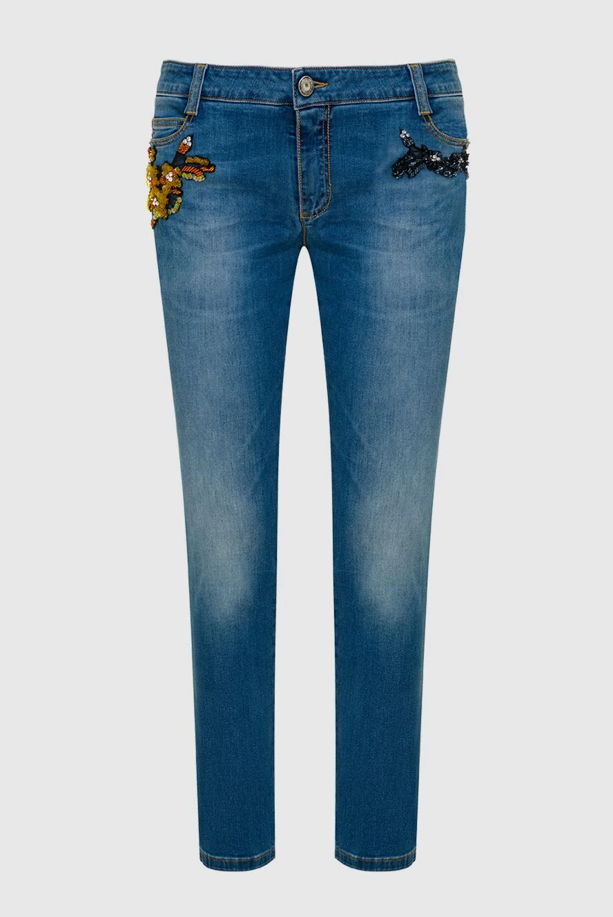 Ermanno Scervino woman blue cotton jeans for women купить с ценами и фото 139161 - photo 1