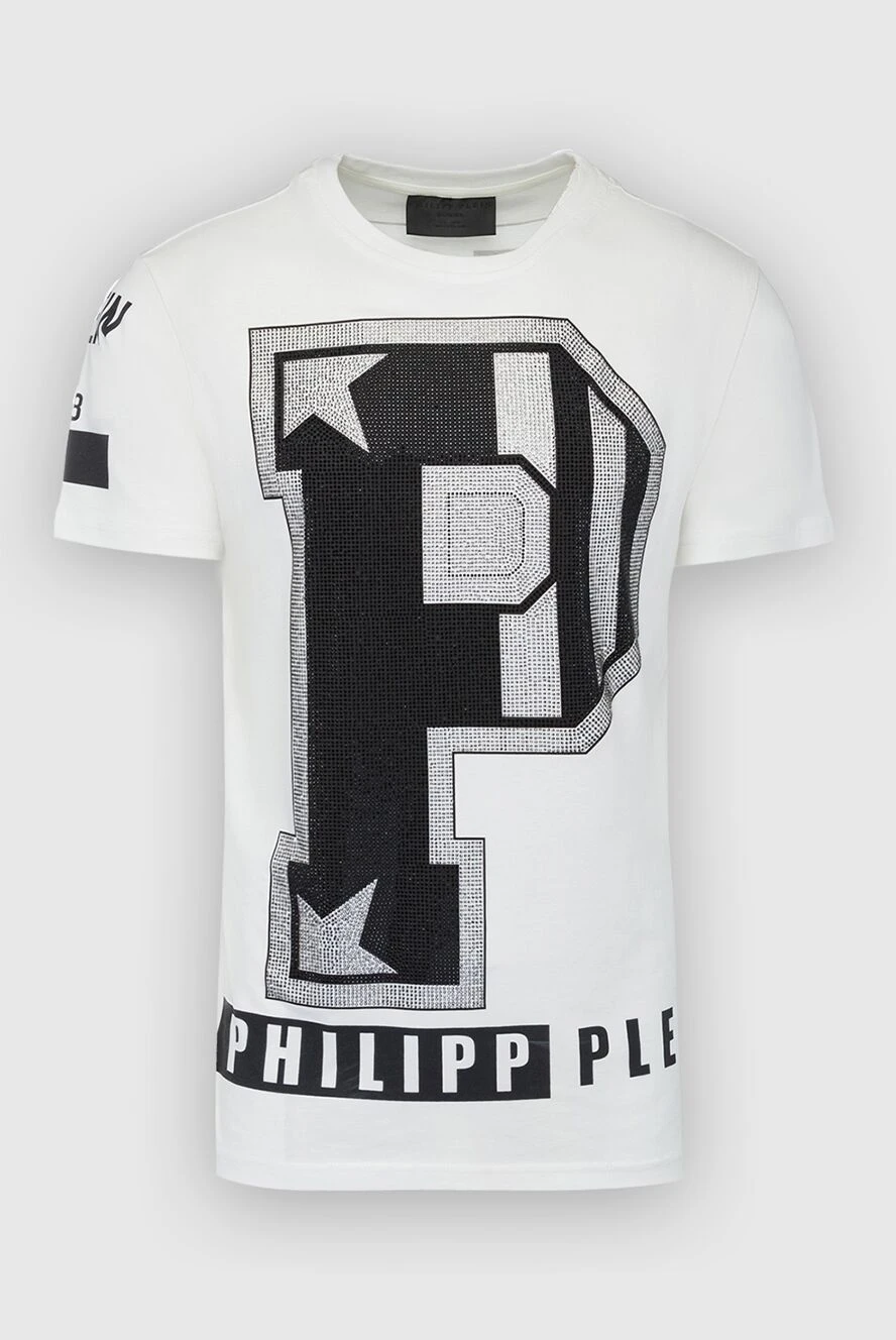 Philipp Plein man white cotton t-shirt for men купить с ценами и фото 139220 - photo 1