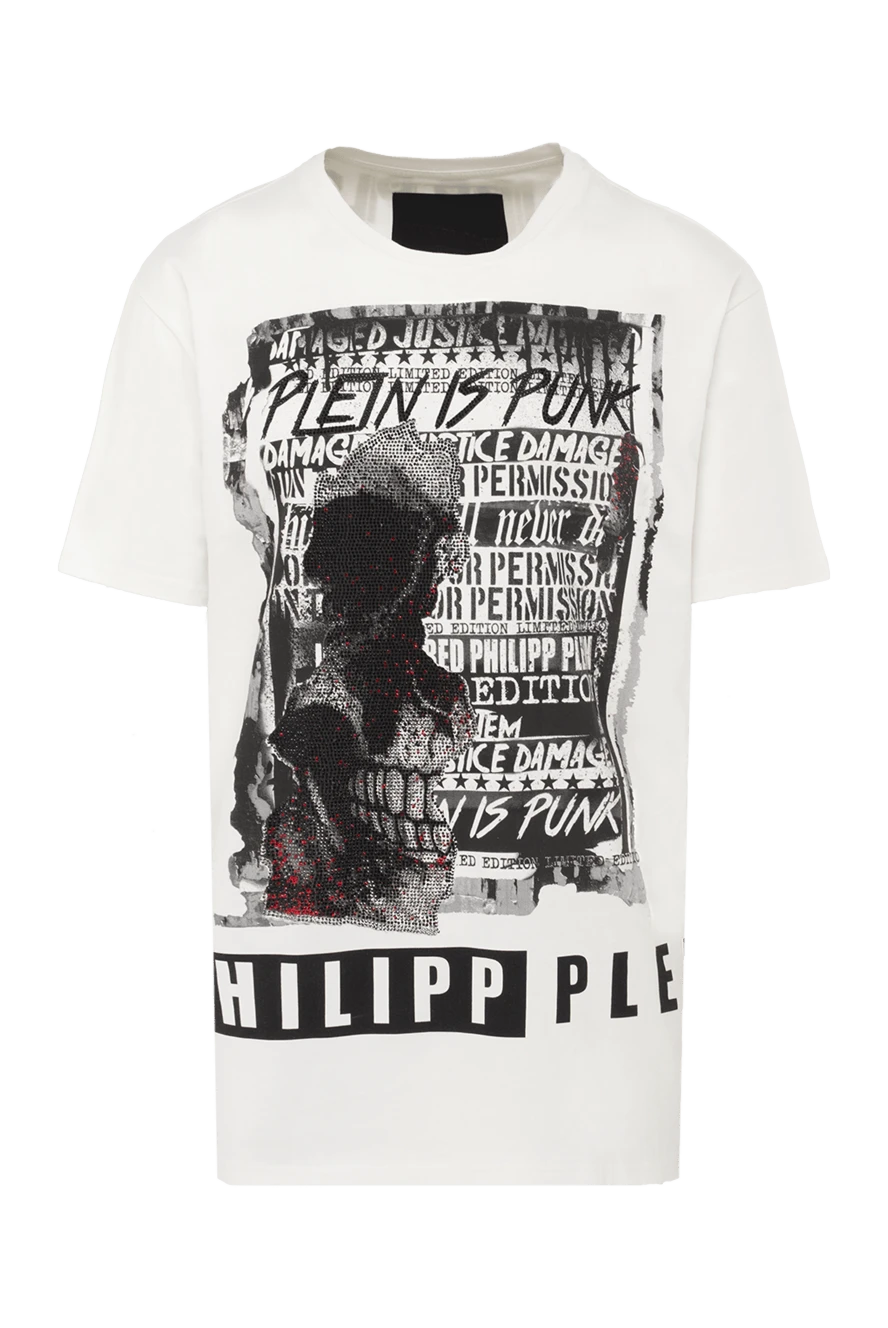 Philipp Plein man white cotton t-shirt for men купить с ценами и фото 139222 - photo 1