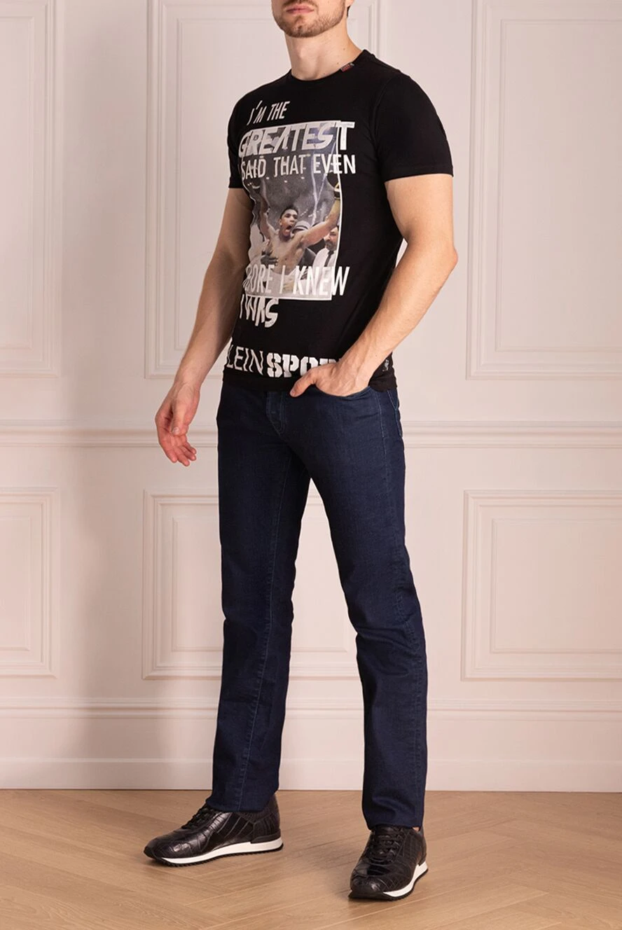 Philipp Plein man black cotton t-shirt for men купить с ценами и фото 139249 - photo 1