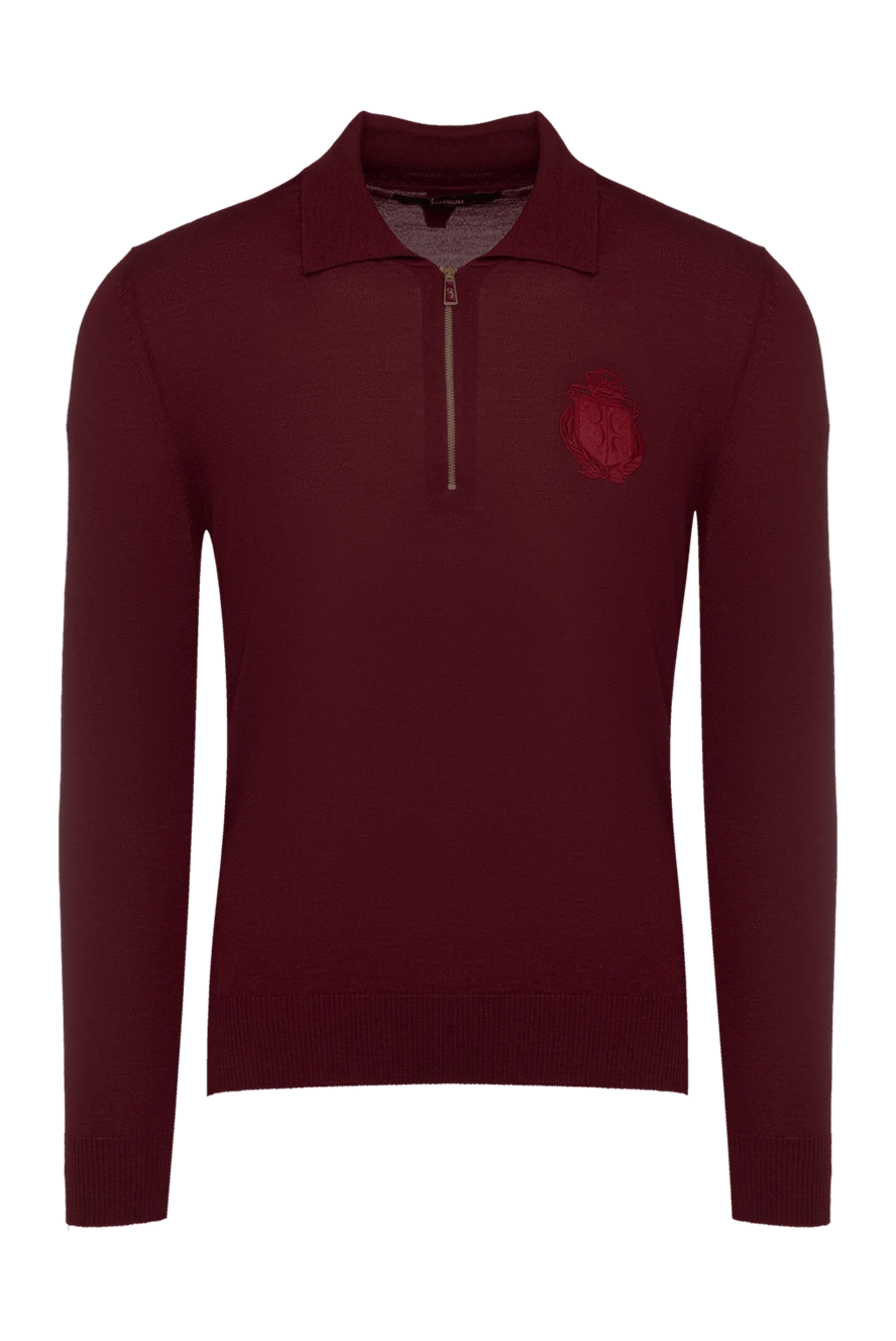 Billionaire man wool long sleeve polo burgundy for men купить с ценами и фото 139264 - photo 1