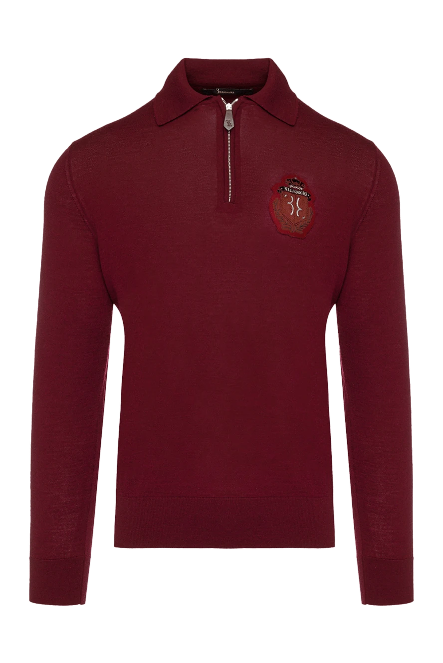 Billionaire man men's long sleeve polo made of wool, silk and cashmere, burgundy купить с ценами и фото 139274 - photo 1