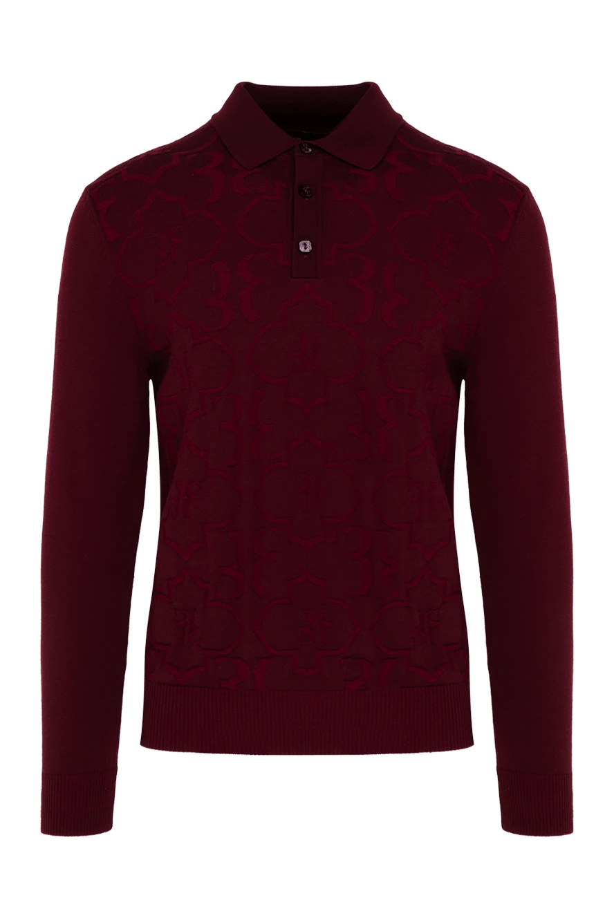 Billionaire man wool long sleeve polo burgundy for men купить с ценами и фото 139278 - photo 1