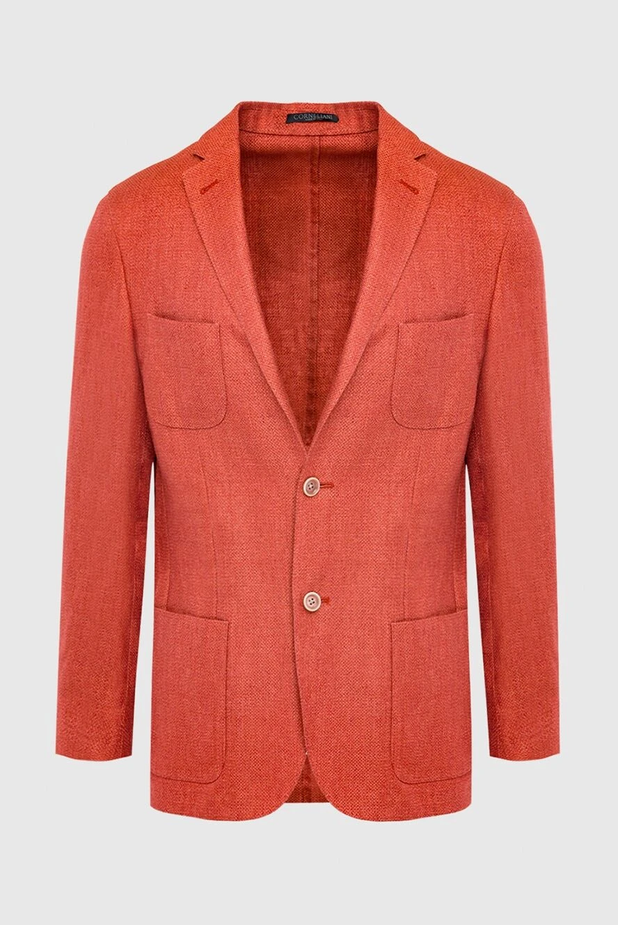 Corneliani man orange canvas and wool jacket for men купить с ценами и фото 139381 - photo 1