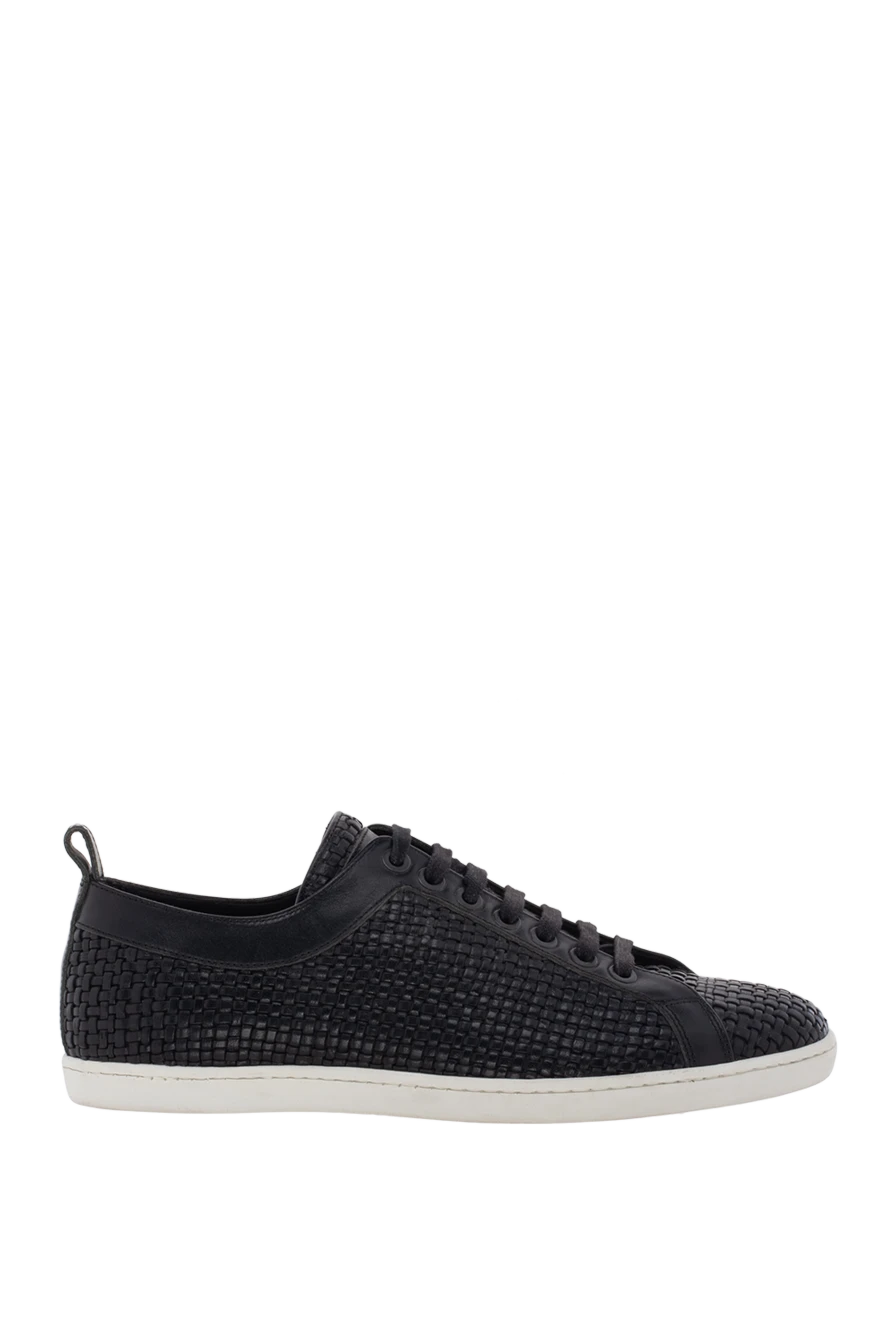 Corneliani man black leather sneakers for men купить с ценами и фото 139432 - photo 1