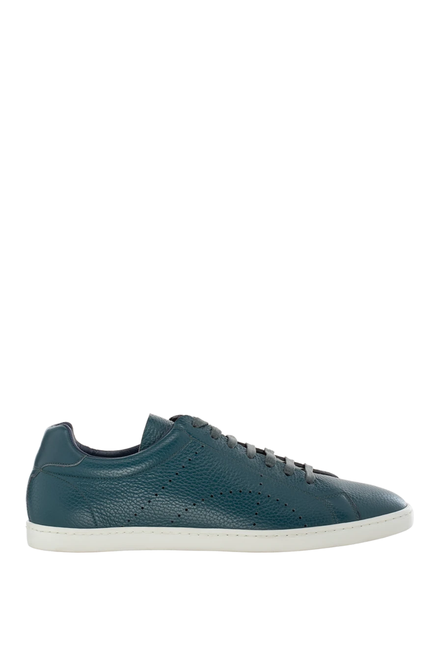 Corneliani man green leather sneakers for men купить с ценами и фото 139435 - photo 1