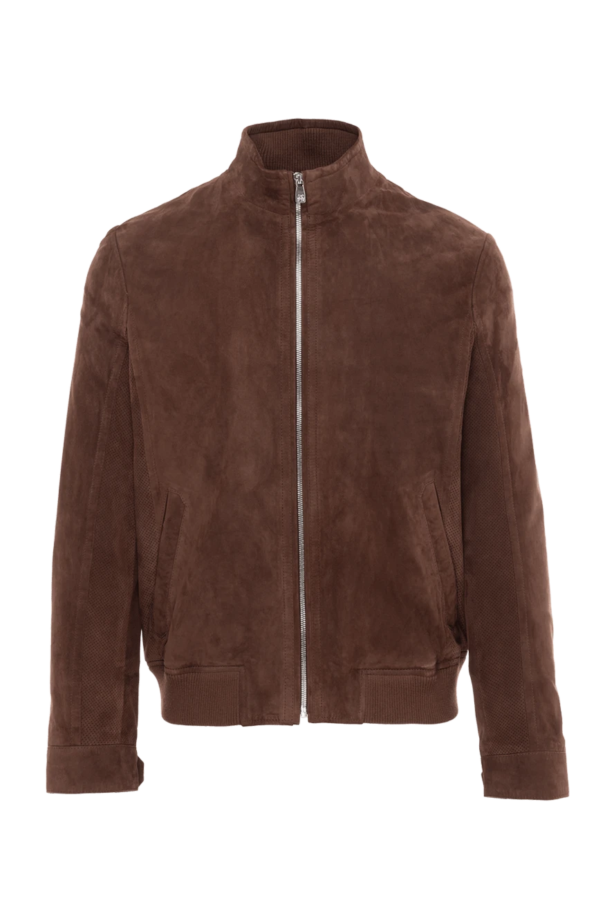 Corneliani man brown suede jacket for men купить с ценами и фото 139466 - photo 1