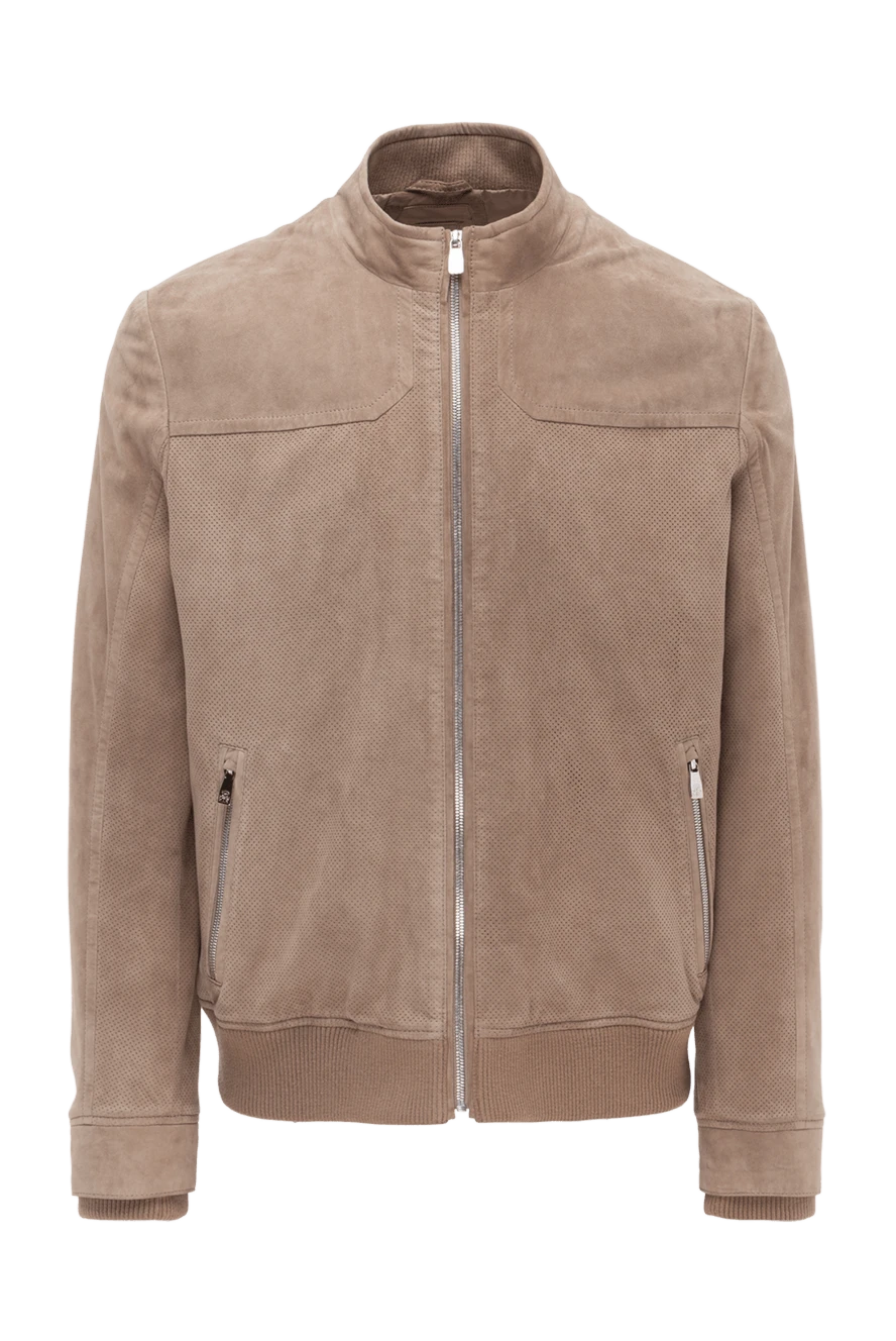 Corneliani man beige suede jacket for men купить с ценами и фото 139467 - photo 1