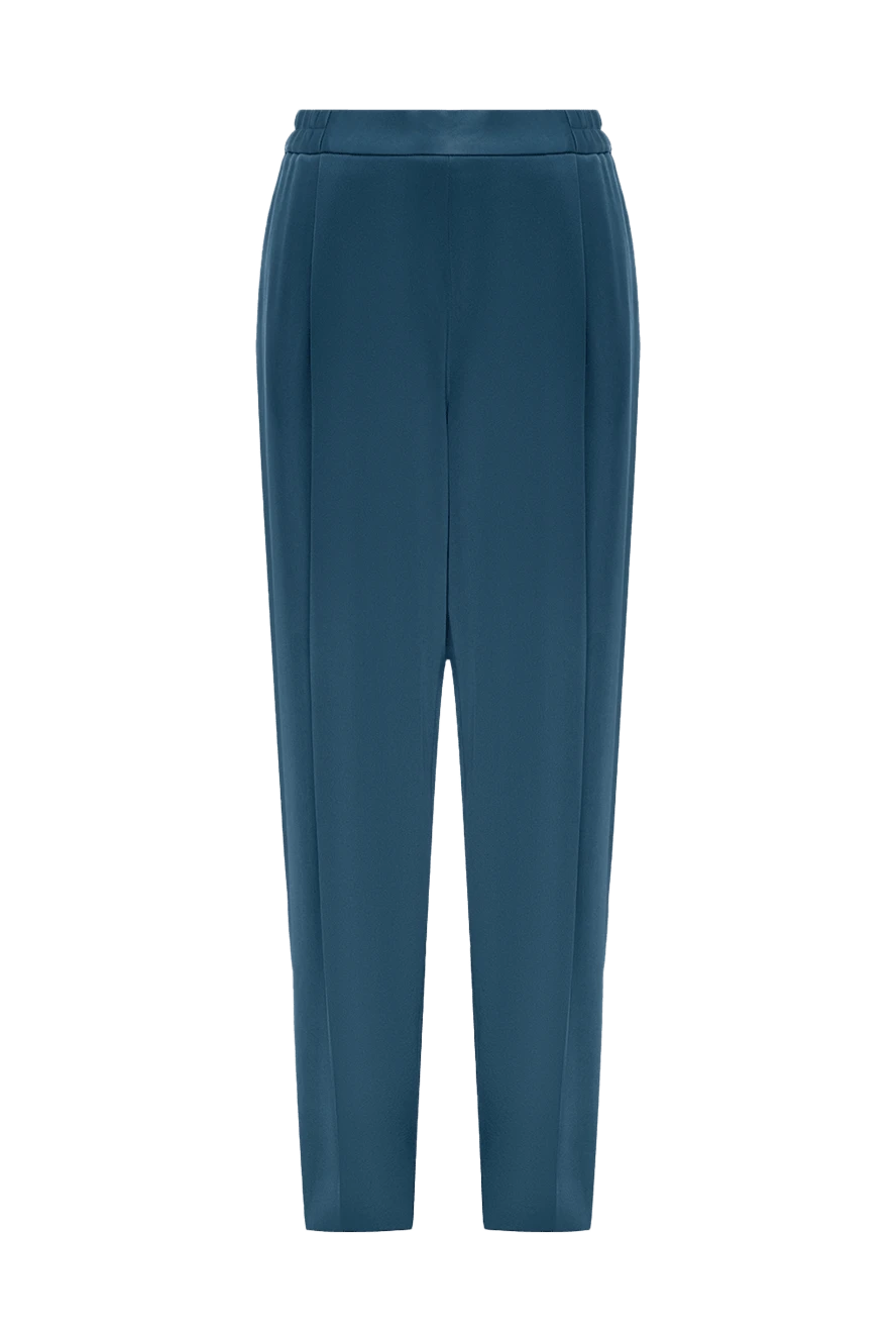 Stella McCartney woman blue acetate and viscose trousers for women купить с ценами и фото 139589 - photo 1