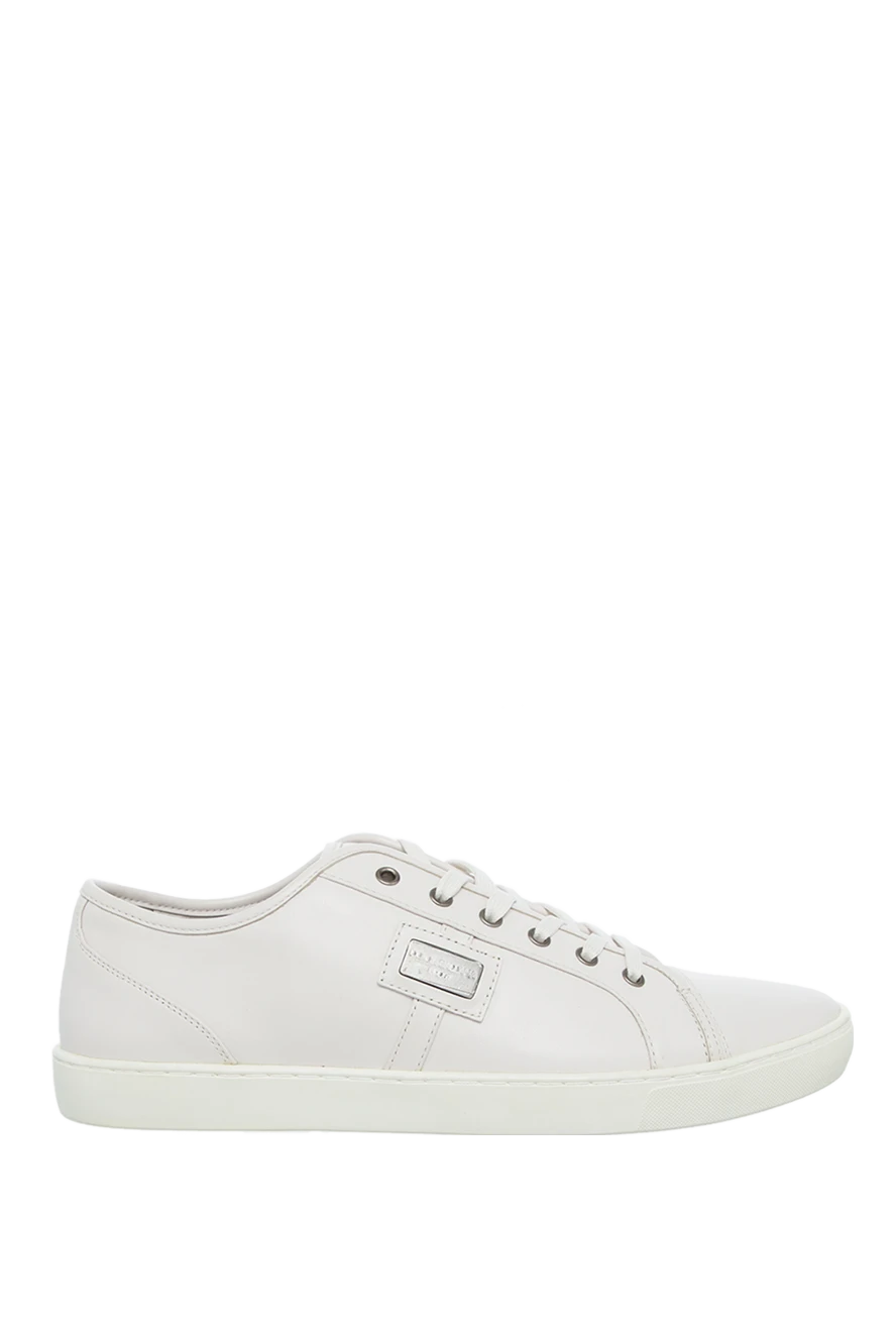 Dolce & Gabbana man white leather sneakers for men купить с ценами и фото 139603 - photo 1