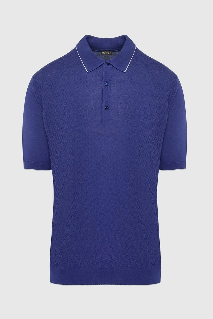 Cesare di Napoli man blue silk polo for men купить с ценами и фото 139666 - photo 1