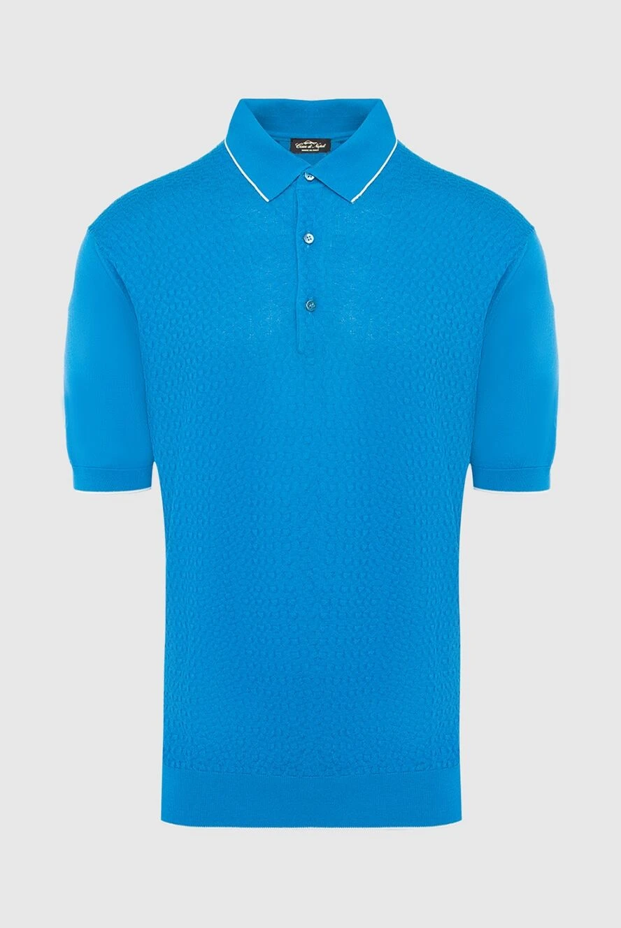 Cesare di Napoli man blue silk polo for men купить с ценами и фото 139667 - photo 1