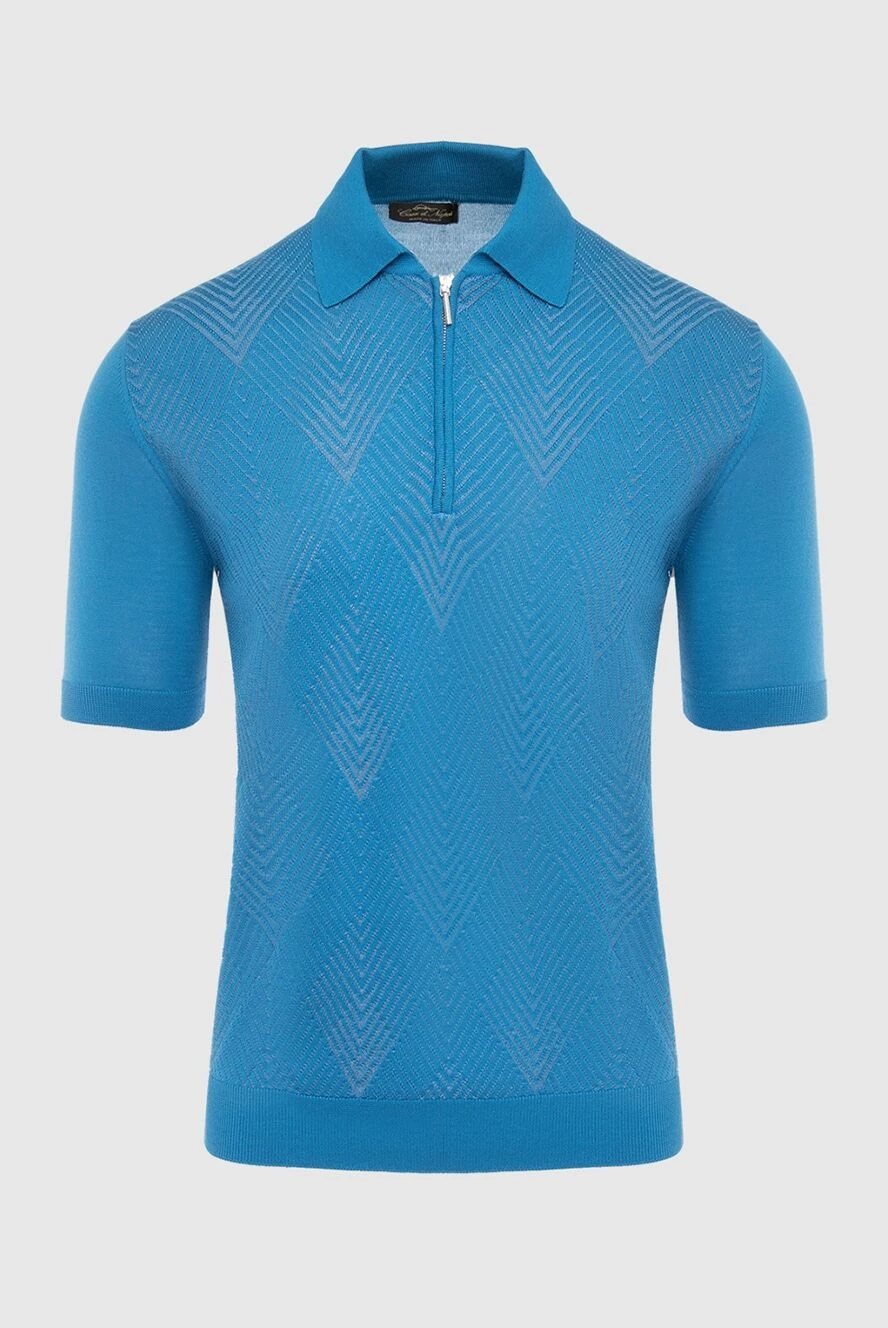 Cesare di Napoli man silk polo blue for men купить с ценами и фото 139668 - photo 1