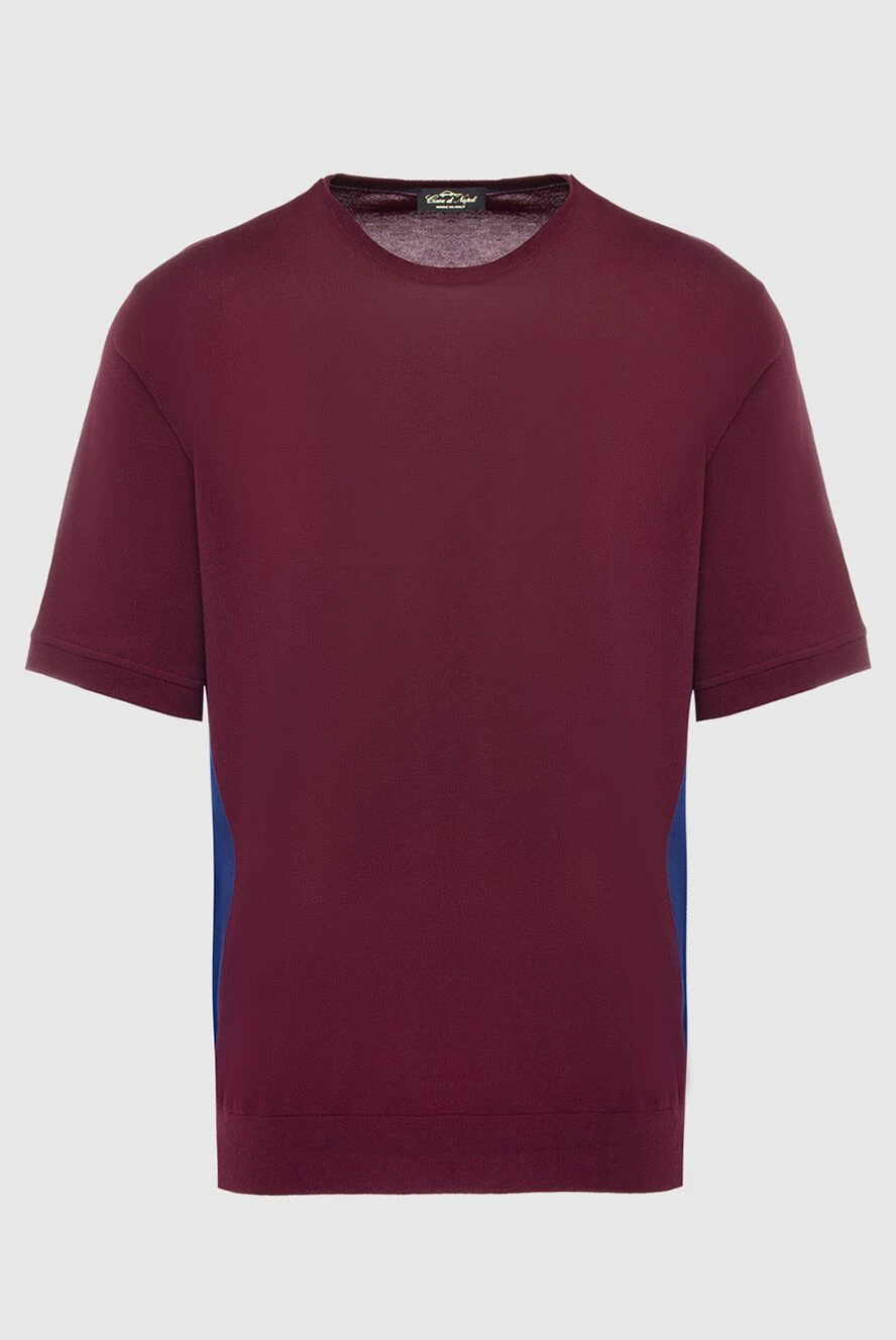 Cesare di Napoli man cotton t-shirt burgundy for men купить с ценами и фото 139689 - photo 1