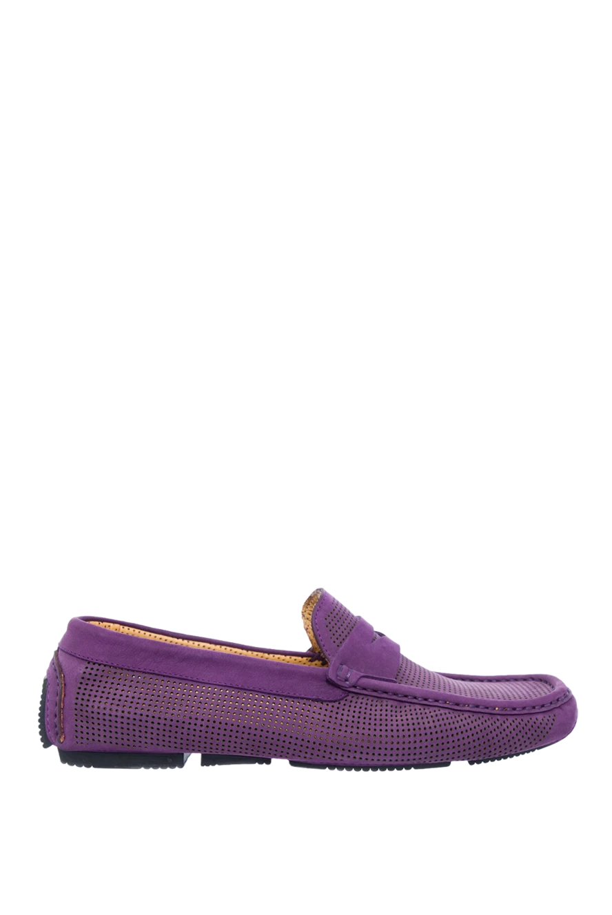 Cesare di Napoli man purple suede men's moccasins купить с ценами и фото 139704 - photo 1