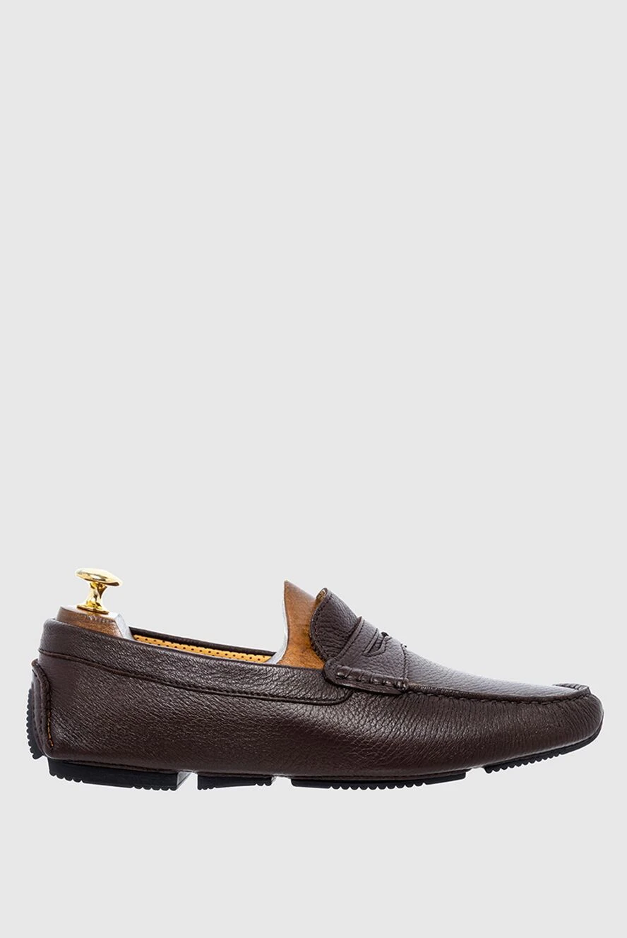 Cesare di Napoli man moccasins for men made of brown leather купить с ценами и фото 139708 - photo 1