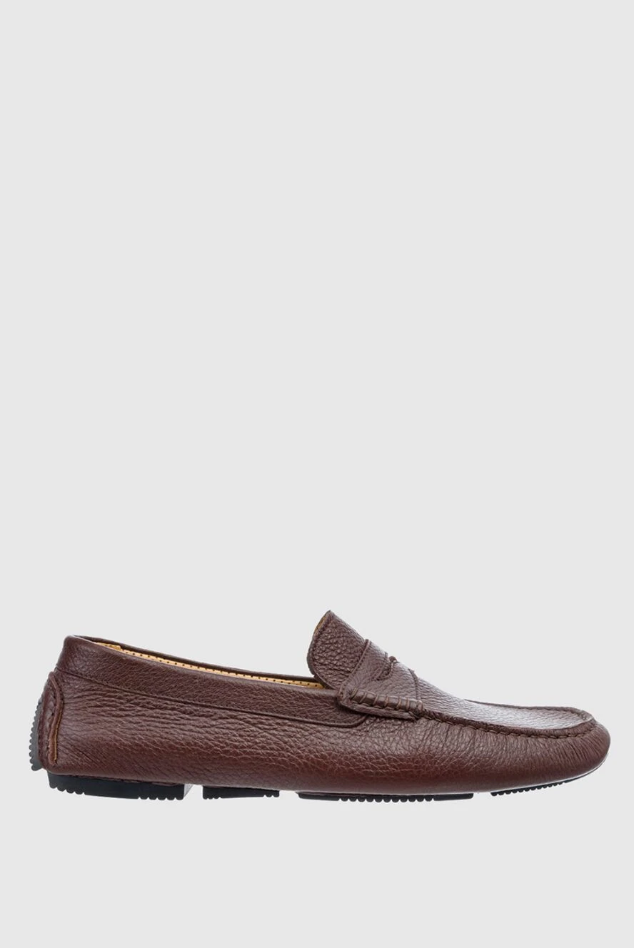 Cesare di Napoli man moccasins for men made of brown leather купить с ценами и фото 139709 - photo 1