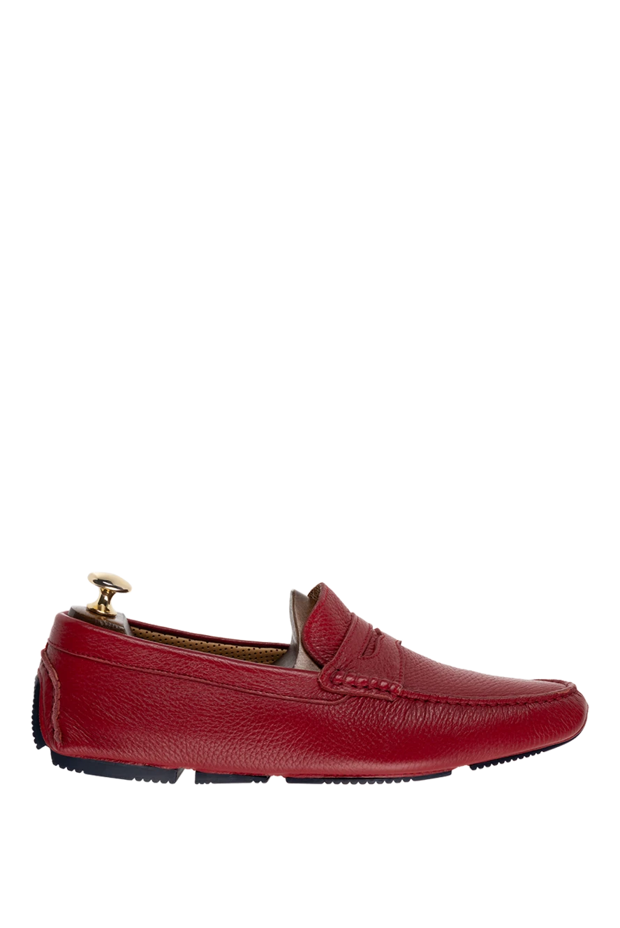 Cesare di Napoli man men's moccasins made of red leather купить с ценами и фото 139713 - photo 1