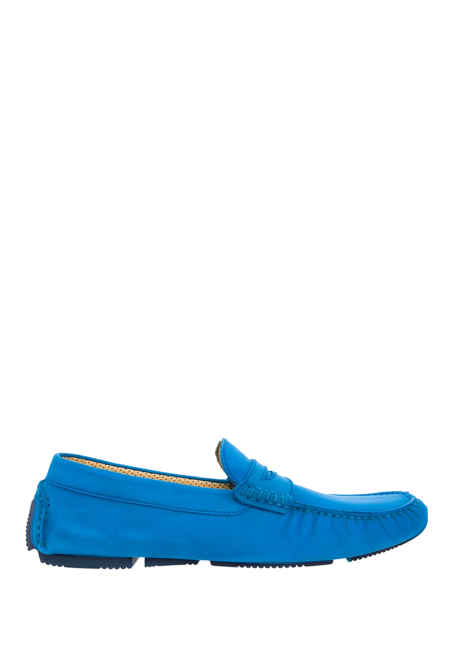 Cesare di Napoli man blue suede men's moccasins купить с ценами и фото 139719 - photo 1