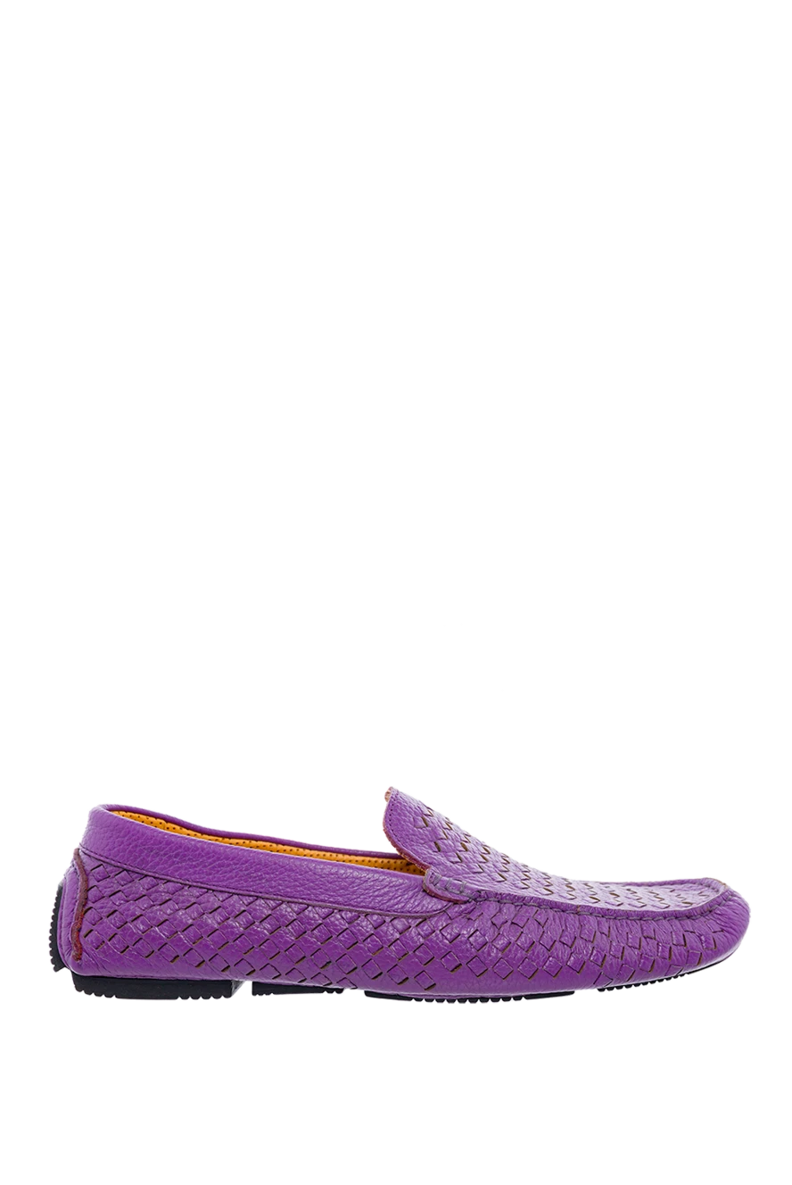 Cesare di Napoli man violet men's leather moccasins купить с ценами и фото 139720 - photo 1