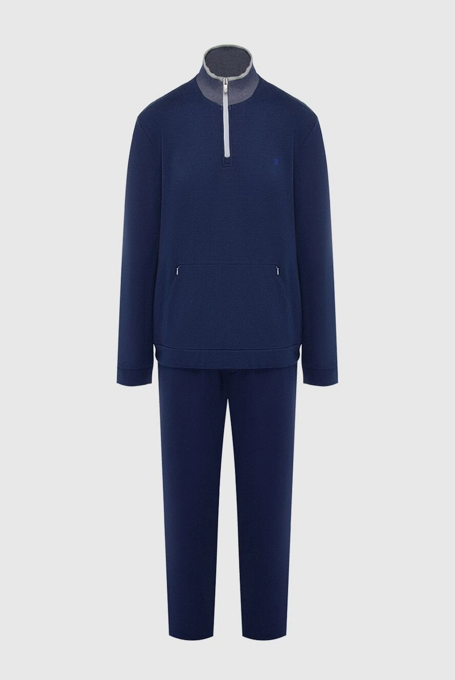 Ermenegildo Zegna man men's sports suit made of cotton and nylon, blue купить с ценами и фото 139725 - photo 1