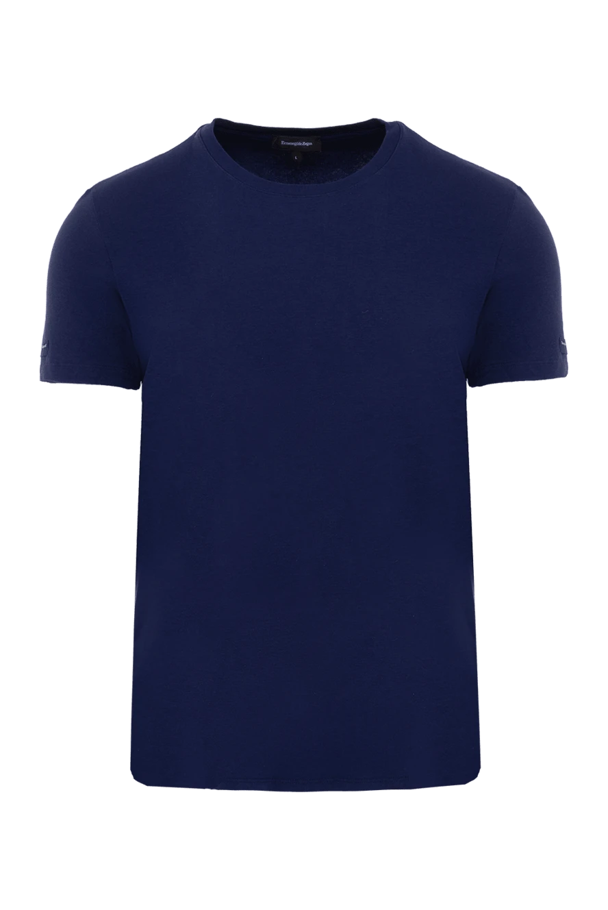 Ermenegildo Zegna man blue cotton and elastane t-shirt for men купить с ценами и фото 139736 - photo 1