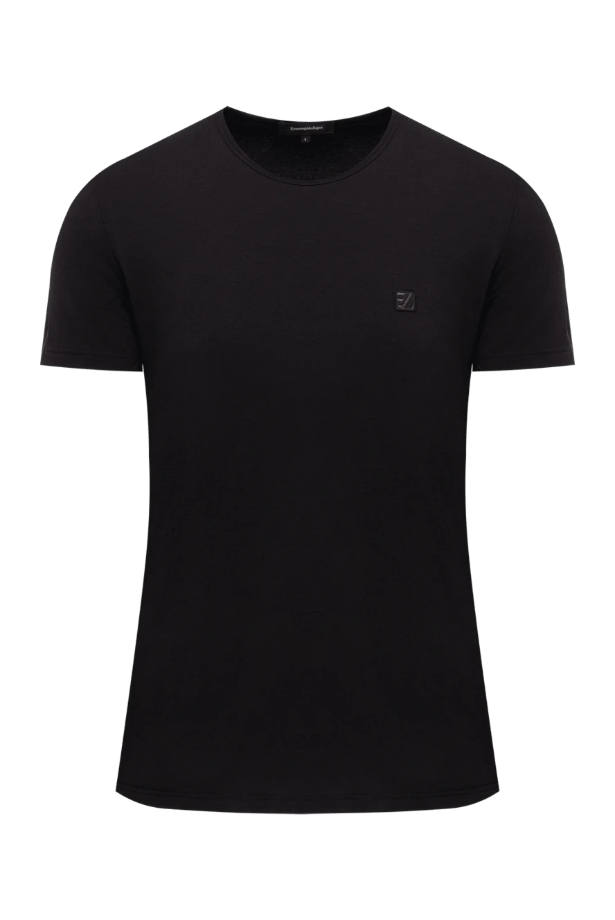 Ermenegildo Zegna man t-shirt made of cotton and elastane, black for men купить с ценами и фото 139742 - photo 1