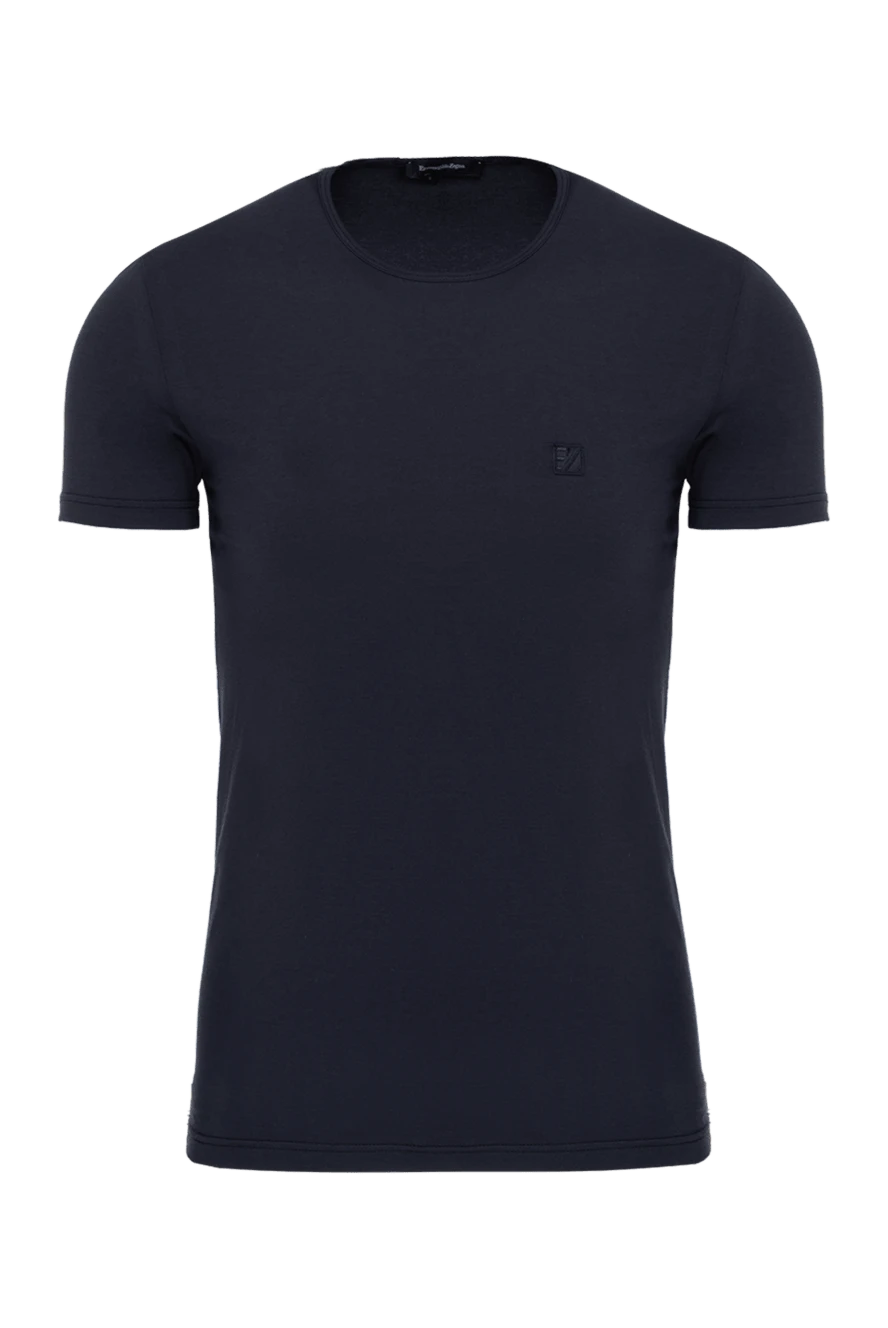 Ermenegildo Zegna man blue cotton and elastane t-shirt for men купить с ценами и фото 139743 - photo 1