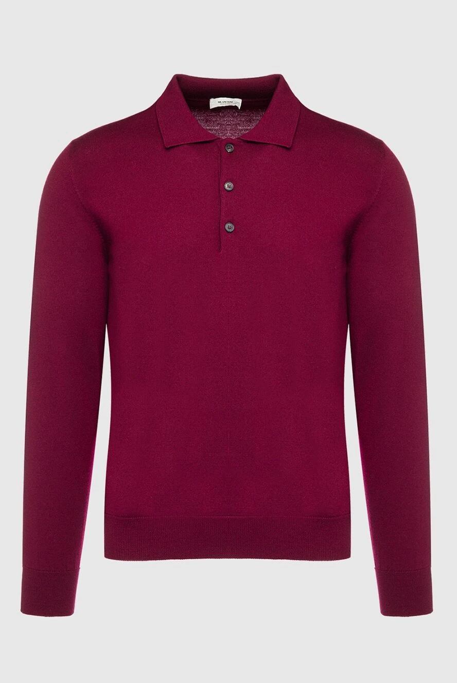 Bilancioni man wool long sleeve polo burgundy for men купить с ценами и фото 139765 - photo 1