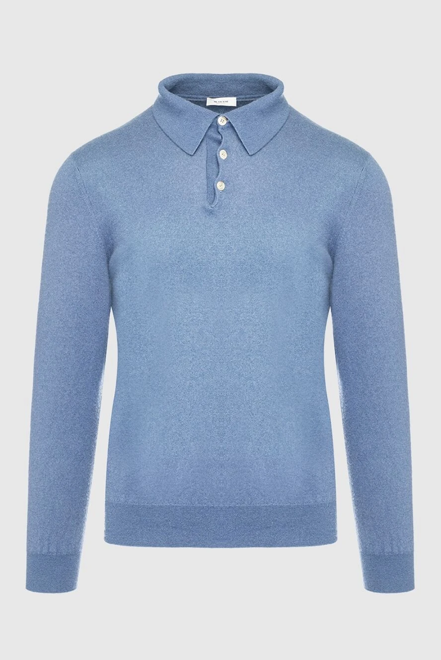 Bilancioni man cashmere long sleeve polo blue for men купить с ценами и фото 139767 - photo 1