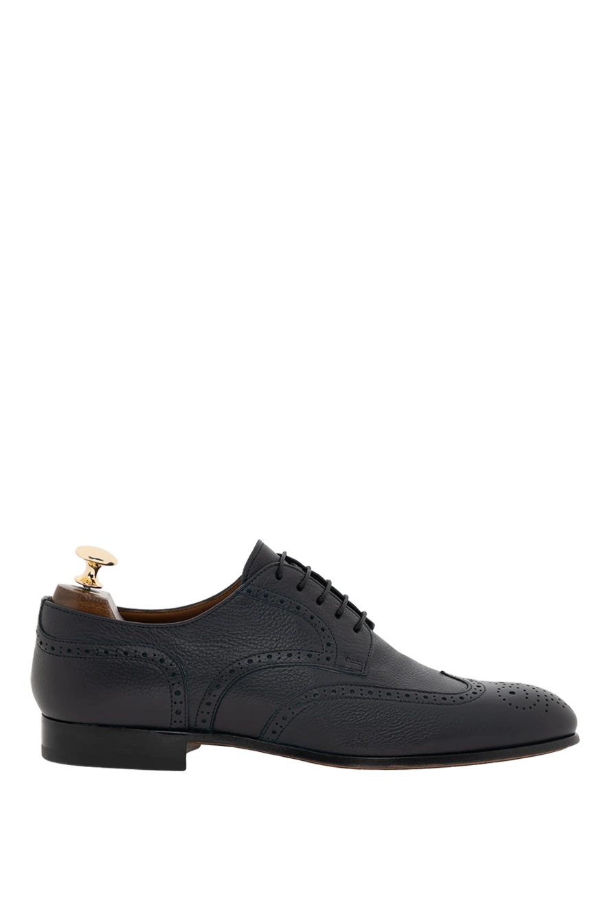 Doucal`s туфли мужские из кожи голубые 139835 - фото 1