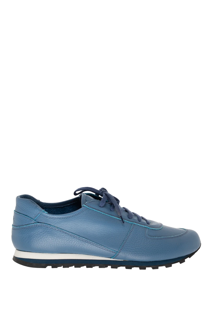 Andrea Ventura man blue leather sneakers for men купить с ценами и фото 139939 - photo 1