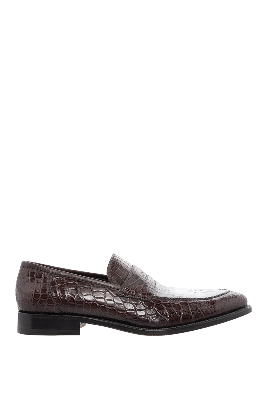 Dami man brown crocodile leather loafers for men купить с ценами и фото 139963 - photo 1