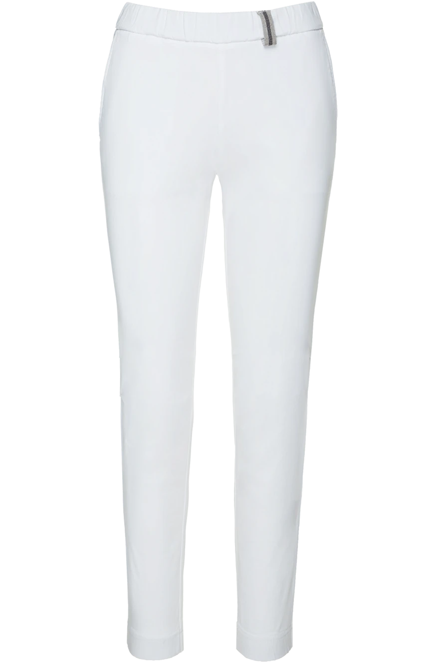 Panicale woman white cotton trousers for women купить с ценами и фото 139977 - photo 1