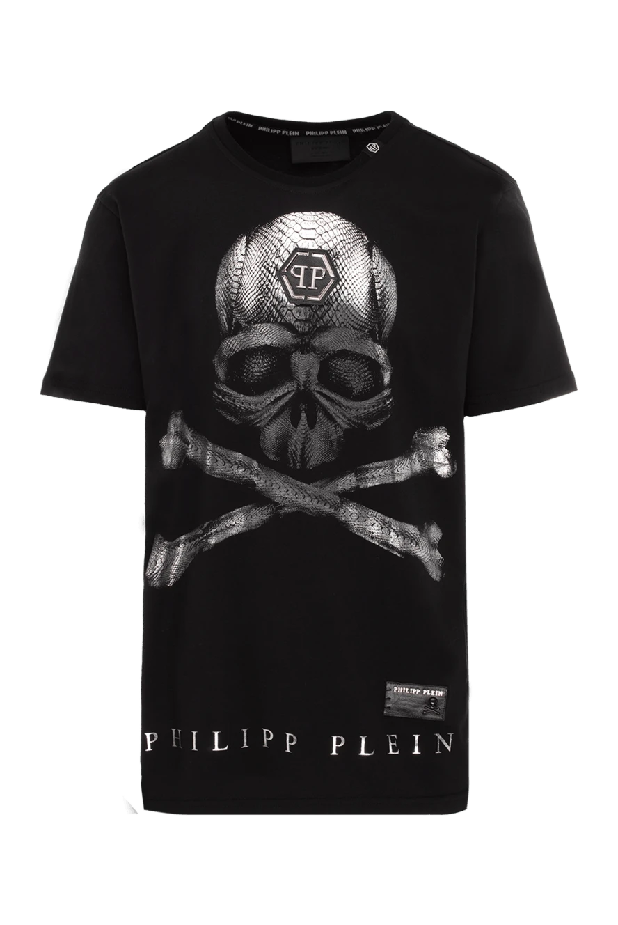 Philipp Plein man black cotton t-shirt for men купить с ценами и фото 140018 - photo 1