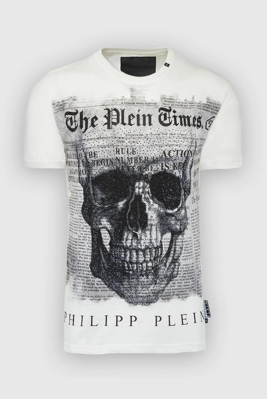 Philipp Plein man white cotton t-shirt for men купить с ценами и фото 140020 - photo 1