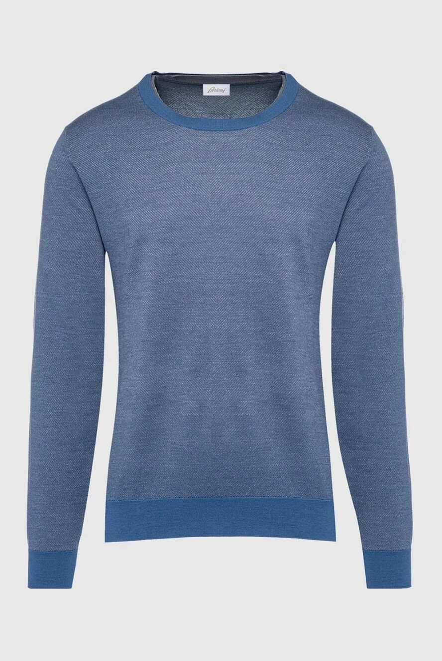 Brioni man blue wool and silk jumper for men купить с ценами и фото 140022 - photo 1