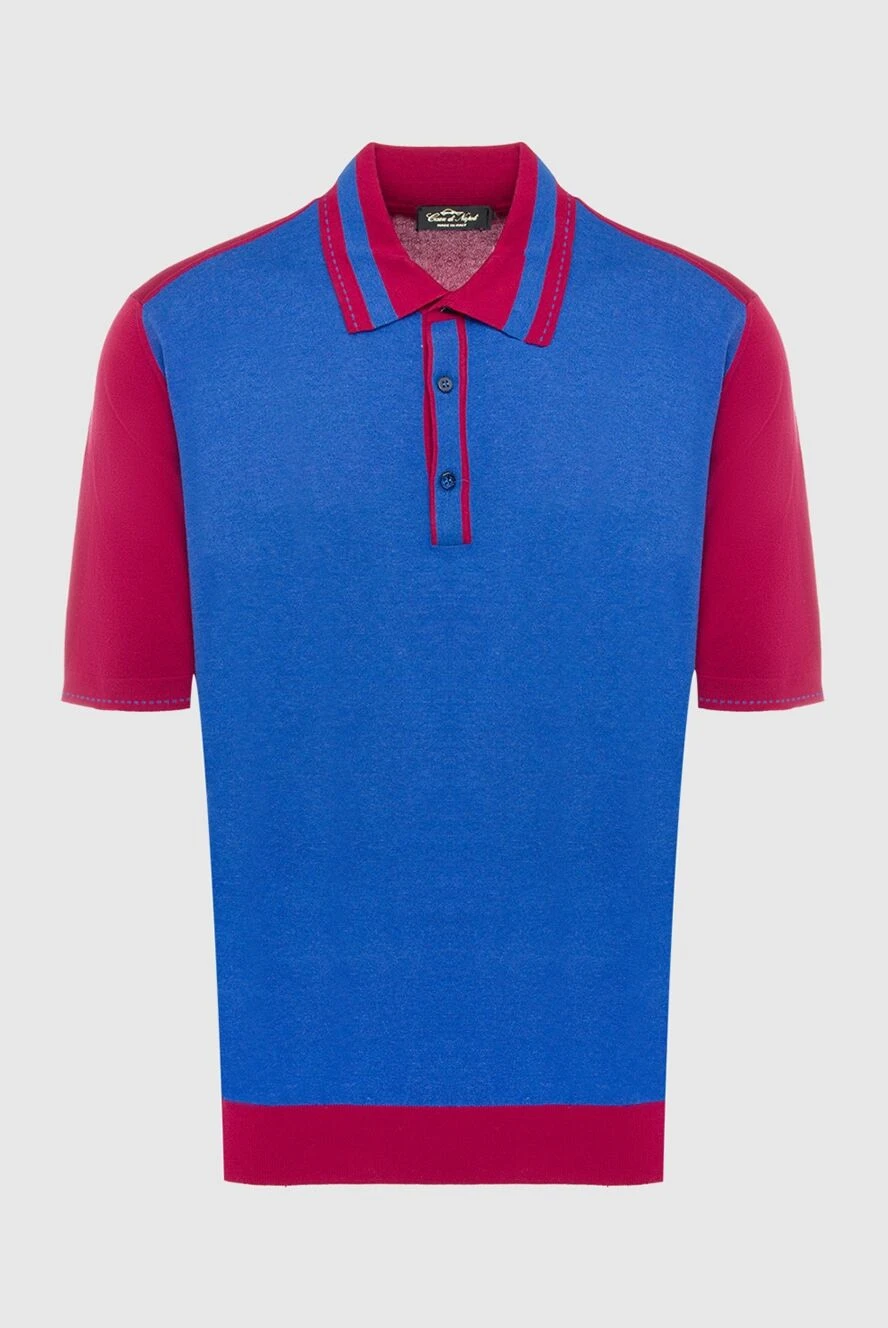 Cesare di Napoli man cotton polo blue for men купить с ценами и фото 140123 - photo 1