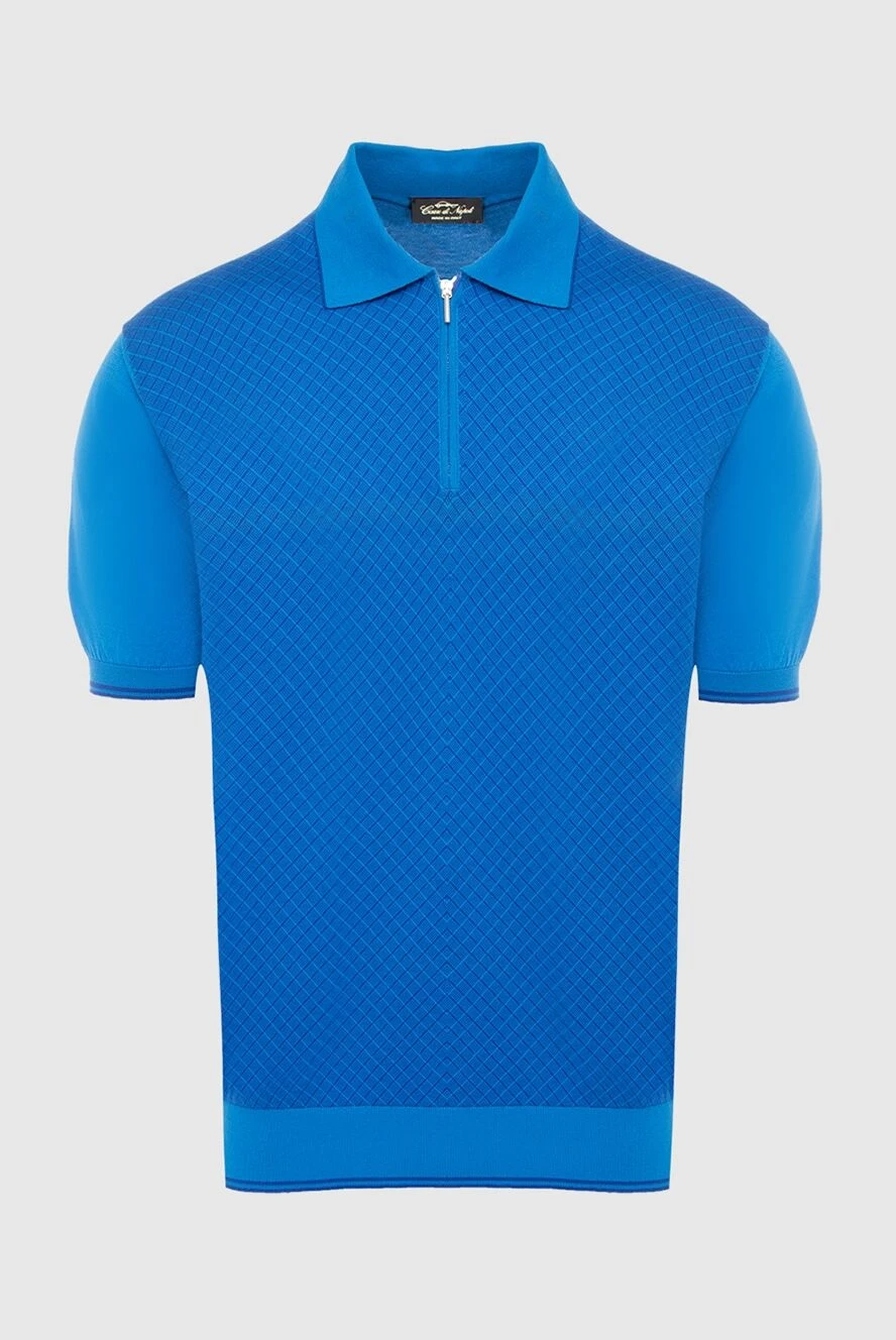 Cesare di Napoli man cotton polo blue for men купить с ценами и фото 140135 - photo 1